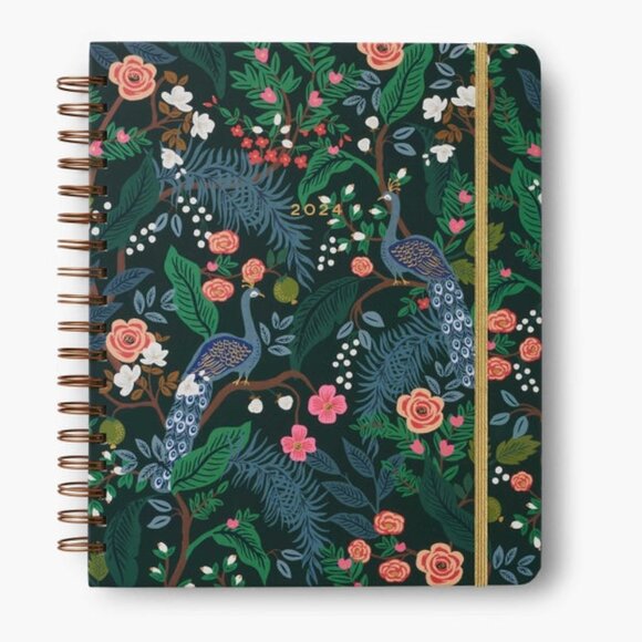 2024 PEACOCK 17-MONTH HARDCOVER SPIRAL PLANNER - Picture 1 of 5
